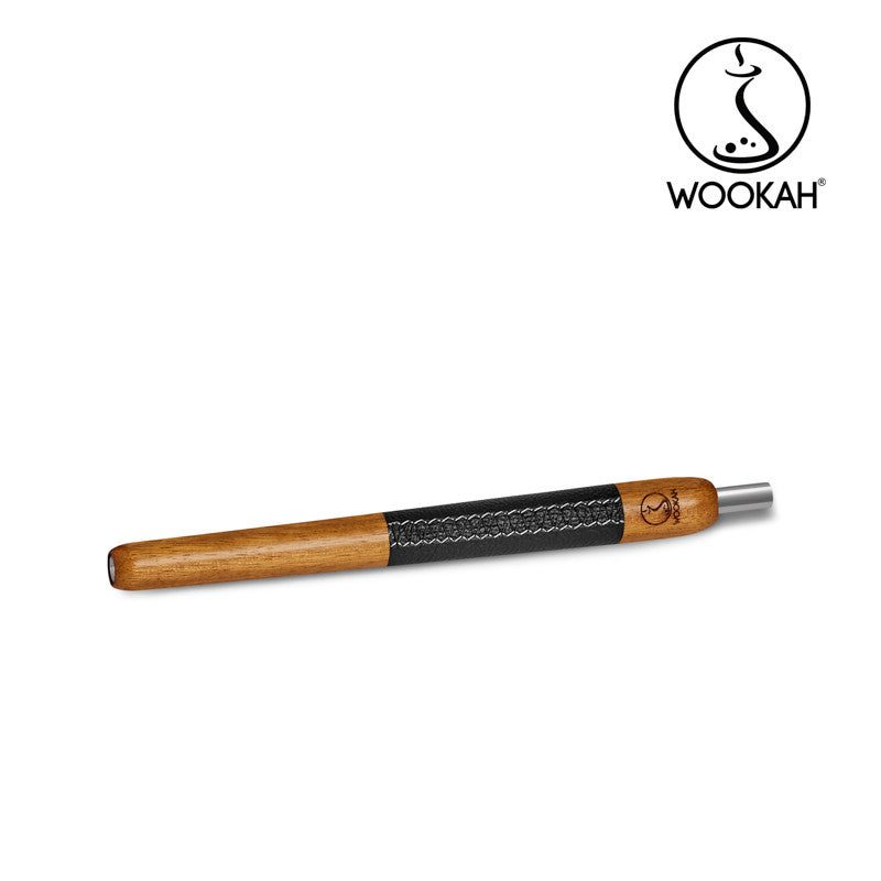 WOOKAH Wooden Mouthpiece Iroko Black Leather