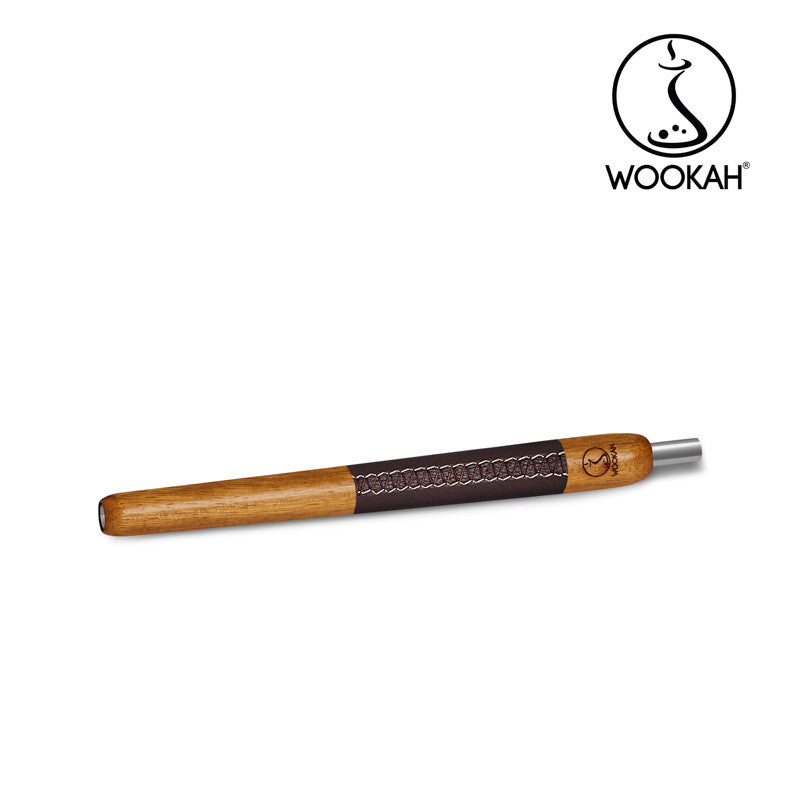WOOKAH Wooden Mouthpiece Iroko Brown Leather