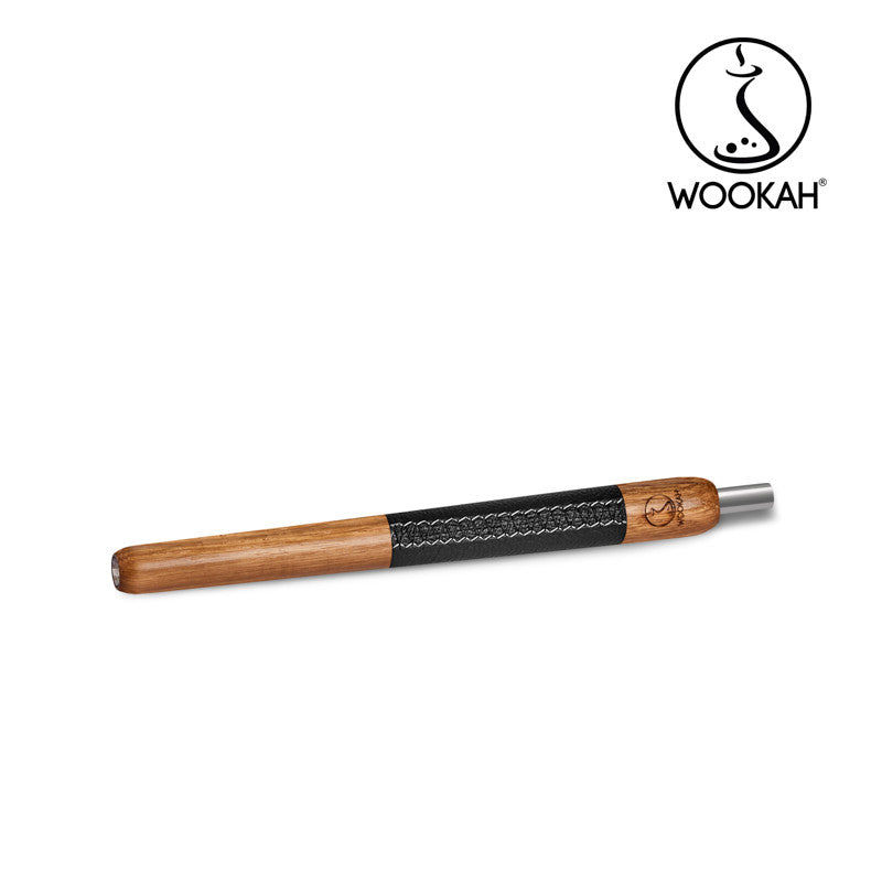 WOOKAH Wooden Mouthpiece Oak Black Leather