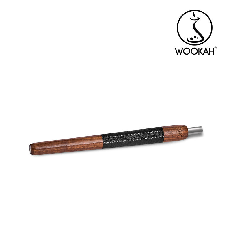 WOOKAH Wooden Mouthpiece Walnut Black Leather