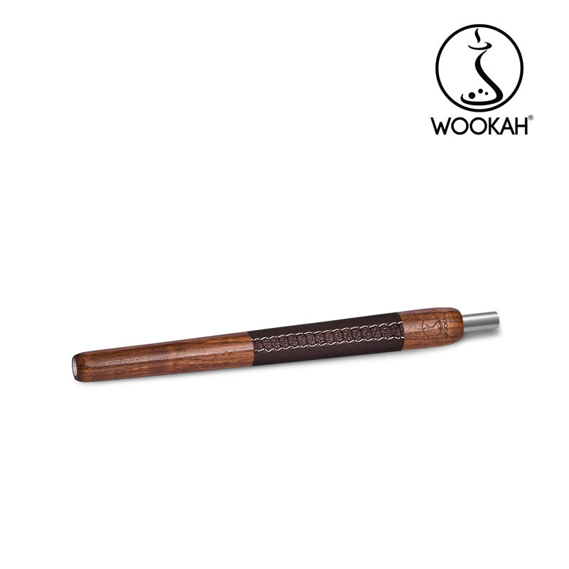 WOOKAH Wooden Mouthpiece Walnut Brown Leather